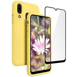 Vinve Samsung Galaxy A20 Case, Galaxy A30 Case, Liquid Silicone Slim Gel Rubber Full Body Protection Shockproof Cover Drop Protection Case for Galaxy A20 (Yellow)