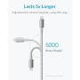 Anker 6ft Premium Nylon Lightning Cable, Apple MFi Certified for iPhone Chargers, iPhone SE/Xs/XS Max/X / 8/7 / 6 Plus / 5s, iPad Pro Air 2, and More (Silver)