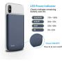 OMEETIE Battery Case for iPhone Xs Max, 5000mAh Slim Portable Rechargeable Charging Case Compatible with iPhone Xs Max(6.5 inch) Protective Charger Case (Blue)
