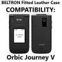 BELTRON Leather Fitted Case for Orbic Journey V Verizon Flip Phone - Features: Rotating Belt Clip, Screen & Keypad Protection, Secure Fit