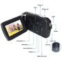 Video Camera Camcorder Vmotal HD 1080P 12.0MP 2.8 Inch LCD 270 Degrees Rotatable Screen 8X Digital Zoom Camera Recorder YouTube Vlogging Camera with Rechargable Battery (Black)