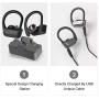 True Wireless Earbuds Bluetooth 5.0 Headphones CRSCN Sweatproof Sport Earphone with Earhook Charging Case Built-in Mic in-Ear Earbuds 40H Playtime HD Stereo Sound Headset for Running (Black&Silver)