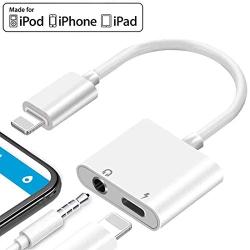 Headphone Adapter for iPhone Charger Jack AUX Audio 3.5 mm Jack Adapter for iPhone Adapter Compatible with iPhone 7/7 Plus/8/8P lus/11/X/XS/XSMAX Dongle Accessory Connector Compatible All iOS Systems