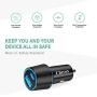 Dual USB Car Charger Adapter, Cluvox 18W Fast Charge Car Charger Compatible for iPhone 11 Pro MAX/XS/XR/8/SE 2020, Google Pixel 4 xl/3a XL, Samsung Galaxy S20/Note 10/Plus Cigarette USB Charger-Black