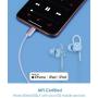 PALOVUE Lightning Headphones Earbuds Earphones with Microphone Controller MFi Certified Noise Isolation Compatible iPhone 11 Pro Max iPhone X/XS Max/XR iPhone 8/P iPhone 7/P NeoFlowColor (Blue)