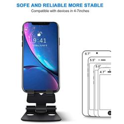 Adjustable Cellphone Stand, Cabepow 2 Pack Aluminum Desktop Phone Holder with Anti-Slip Base and Convenient Charging Port for iPhone 11 Xs XR X 8 SE 2020, All Android Smartphone