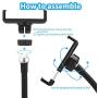 Selfie Ring Light with Flexible Arms Mobile Phone Holder Lazy Bracket Desk Lamp LED Camera Lighting[3-Light Mode, 10-Level Brightness] for Live Stream Makeup Office Compatible with iPhone/Android