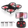 Mini Drone,AICase Mini Drone for Beginner, WiFi FPV RC Quadcopter with 720P HD Camera Altitude Hold Headless Mode 3D Flip Speed Switch 3 Batteries for Kids Gift