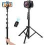 UBeesize 54-inch Selfie Stick Tripod, Detachable and Extendable Phone Tripod for Cell Phone, Compatible with iPhone and Android Phone, Includes Wireless Remote, Cell Phone Holder and Gopro Adapter