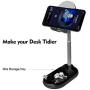 Adjustable Cell Phone Stand,licheers Foldable Cell Phone Stand for Desk,Portable Cell Phone Holder&Tablet Stand,Compatible with iPhone/iPad Mini/Kindle/Mobile Phone and More 4-9.7” Devices (Black)