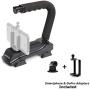 Movo Action Video Stabilizing Handle Grip for GoPro HERO, HERO2, HERO3, HERO4, HERO5 amd Apple iPhone 4, 4S, 5, 5S, 6, 6S, 7, 8, X (Reg / Plus), Samsung Galaxy S3, S4, S5, S6, S7 Smartphones