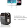 USB Wall Car Charger Combo,BOLWEO 2.1A 2-in-1 Dual Port USB Car Travel Charger,Home Wall Adapter with Foldable Plug Compatible iPhone 7/6Plus/5s,iPad,Samsung Galaxy S6 Edge/S5,HTC Kindle (Black)