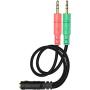 Headset Splitter Cable for PC 3.5mm Jack Headphones Adapter Convertors for PC 3.5mm Female with Headphone/Microphone Transform to 2 Dual 3.5mm Male for Computer Simultaneously Y Splitter Audio