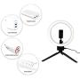 10" Ring Light with Tripod Stand & 2 Cell Phone Holder for YouTube Video & Tiktok, Lusweimi Mini Dimmable Desk Makeup Led Ringlight for Photography, Shooting and Live Streaming