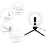 10" Ring Light with Tripod Stand & 2 Cell Phone Holder for YouTube Video & Tiktok, Lusweimi Mini Dimmable Desk Makeup Led Ringlight for Photography, Shooting and Live Streaming