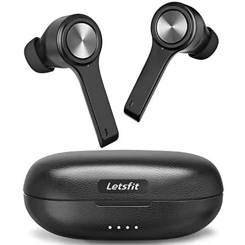 Wireless Earbuds, Letsfit Bluetooth 5.0 Headphones TWS Stereo Touch Control Earbuds with Charging Case, IPX5 Waterproof in-Ear Sport Earphones with Mic for Running Gym Workout Black Wireless Earbuds, Letsfit Bluetooth 5.0 Headphones TWS Stereo Touch Control Earbuds with Charging Case, IPX5 Waterproof in-Ear Sport Earphones with Mic for Running Gym Workout Black