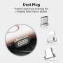 Magnetic Charging Cable, Portable 3 in 1 Magnetic Phone Charger, Compatible with Mirco USB, Type C and i-Product, Fast Charging & Data Transfer, 3.28ft-Silver