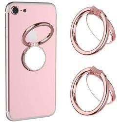 Mirror Cellphone Ring Stand Holder,VASIVO Smart Phone Ring Holder Series Stylish 360°Rotation 180°Flip Ring Stand Grip Mount for Smartphones (Rose Gold 2 Pack)
