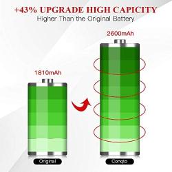 [2600mAh] Battery for iPhone 6 (Not 6S or 6 Plus), Upgrade 0 Cycle High Capacity Durable Replacement Battery for iPhone 6 Model A1586,A1589,A1549 with Full Set Repair Tool Kit, Adhesive & Instructions