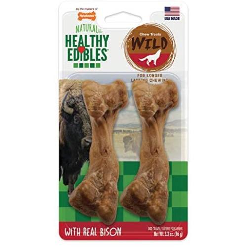 Nylabone Healthy Edibles Wild Natural Long Lasting Bison Dog Chew Treats