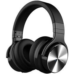 COWIN E7 PRO [Upgraded] Active Noise Cancelling Headphones Bluetooth Headphones with Microphone/Deep Bass Wireless Headphones Over Ear 30 Hours Playtime for Travel/Work/Cellphone, Black