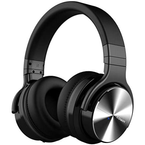 COWIN E7 PRO [Upgraded] Active Noise Cancelling Headphones Bluetooth Headphones with Microphone/Deep Bass Wireless Headphones Over Ear 30 Hours Playtime for Travel/Work/Cellphone, Black