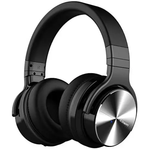COWIN E7 PRO [Upgraded] Active Noise Cancelling Headphones Bluetooth Headphones with Microphone/Deep Bass Wireless Headphones Over Ear 30 Hours Playtime for Travel/Work/Cellphone, Black