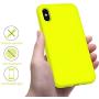 OTOFLY Liquid Silicone Gel Rubber Full Body Protection Shockproof Case for iPhone Xs/iPhone X，Anti-Scratch&Fingerprint Basic-Cases，Compatible with iPhone X/iPhone Xs, (Fluorescent Yellow)