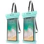 ProCase Universal Waterproof Case Cellphone Dry Bag Pouch for iPhone 11 Pro Max Xs Max XR XS X 8 7 6S Plus SE 2020, Galaxy S20 Ultra S10 S9 S8 +/Note 10+ 9, Pixel 4 XL up to 6.9" - 2 Pack, Green