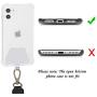 SS Phone Lanyard, Cell Phone Lanyard Key Chain Holder Adjustable Nylon Phone Wrist Strap Compatible with iPhone Samsung Any Smartphones-Black