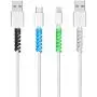 Jetec 12 Pieces Highly Flexible Silicone Micro USB Protector, Mouse Cable Protector, Suit for All Cell Phones, Computers and Chargers (Gray, Black, Blue, Green) Jetec 12 Pieces Highly Flexible Silicone Micro USB Protector, Mouse Cable Protector, Suit for All Cell Phones, Computers and Chargers (Gray, Black, Blue, Green)