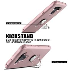 lovpec LG K51 Case with Soft TPU Screen Protector, Ring Holder Kickstand Shockproof Protective Phone Cover Case for LG K51/LG Q51/LG Reflect/LG LM-K500UM (Pink)