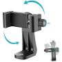 Neewer Smartphone Holder Vertical Bracket with 1/4-inch Tripod Mount - Phone Clip Tripod Adapter for iPhone X 8 7 Plus 7 6 Plus, Samsung S8 S7 S6 and Other Phones Within 1.9-3.9 inches Width (Black)