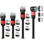 Magnetic USB Charging Cable Krsende 3in1 360°&180°Rotation Nylon Braided Cord Compatible with Mirco USB Type C Smartphone and iProduct Device-No Date Sync(4Pack/Red)