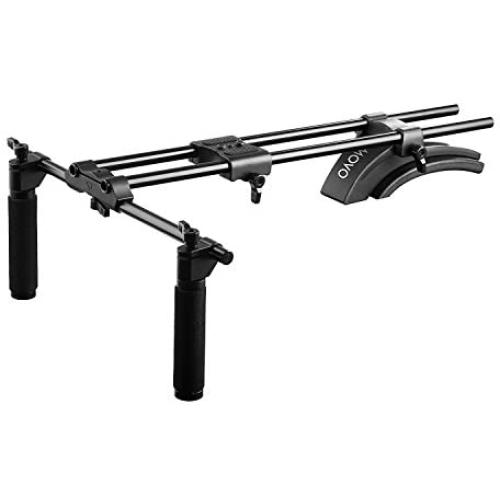 Movo SG500 Dual Grip Video Shoulder Support Rig with 15mm Rods for DSLR Cameras and Camcorders