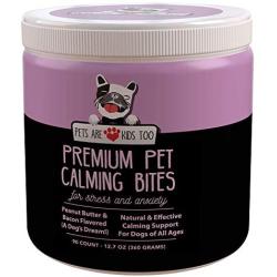 Premium Calming Treats for Dogs - Dog Grooming Without Jumping, Barking, or Biting - Separation Anxiety Treat for Puppies - Thunderstorm, Fireworks, and Car Ride Stress Relief - All-Natural Soft Chews