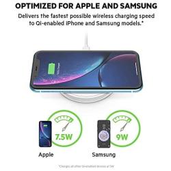Belkin Boost Up Wireless Charging Pad 10W – Wireless Charger for iPhone Xs, XS Max, XR, X, 8, 8+ / Samsung Galaxy S10, S10+, S10e, S9, Note9 and More (White) (Renewed)
