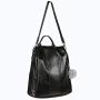 Heshe PU Leather Women’s Backpack Casual Daypack (HA00015-Black)