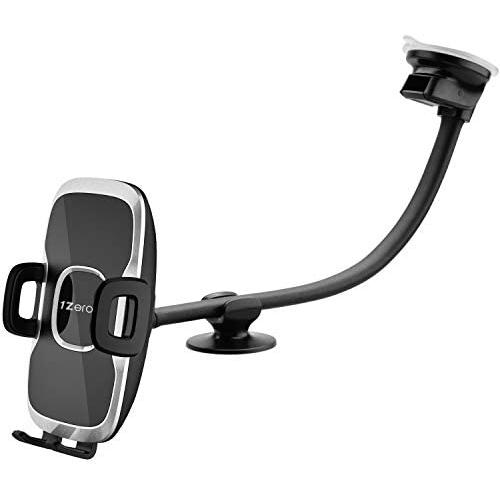 Car Truck Phone Mount Holder with 13-Inch Gooseneck Long Arm, Industrial-Strength Suction Cup Car Holder for All Cell Phones iPhone by 1Zero Windshield Dashboard Window Dash Mobile Mount