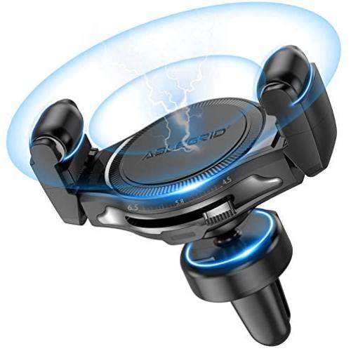ABLEGRID Wireless Car Charger, 10W/7.5W Qi Fast Charging Air Vent Car Mount Phone Holder for iPhone Xs/Xs MAX/X/XR/8+/8 Galaxy S10+/S10/S9+/S9/S8+/S8 and More