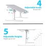SAIJI Laptop Bed Tray Desk, Adjustable Laptop Stand for Bed, Foldable Laptop Table with Storage Drawer for Eating, Working, Writing, Gaming, Drawing (Gray, X-Large)