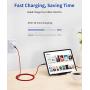 USB C to USB C 100W Fast Charging Cable 2 Pack [6.6FT&10FT], JSAUX 5A USB Type C Cable Compatible with MacBook Pro 2019 2018, iPad Pro 2019 2018, Samsung S20 S20+ Note 10 Plus A80, Pixel 3/3a/2-Red