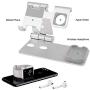 Cell Phone Stand and Watch Stand,Universal Desktop Stand Holder, Compatible with for for IPad, iPhone 6s 7 8 X Plus, Nintendo Switch (Silver-A)