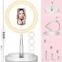 TARION 11" Selfie Ring Light with Stand + Phone Holder Foldable Beauty Ring Light Mini Led Light for Live Stream Video Photography Videography Conference Desk Led Lighting Adjustable Brightness White TARION 11" Selfie Ring Light with Stand + Phone Holder Foldable Beauty Ring Light Mini Led Light for Live Stream Video Photography Videography Conference Desk Led Lighting Adjustable Brightness White