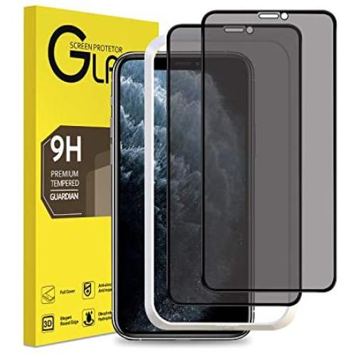 XYYZYZ [2 Pack] Privacy Screen Protector for iPhone 11 Pro Max and iPhone Xs Max Full Coverage 6.5 Inch, Anti Spy Tempered Glass Film with [Installation Frame], Case Friendly, Anti Scratch, No Bubbles