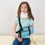 Kids Arm Sling, Lightweight Shoulder Sling Immobilizer with Breathable Mesh, Adjustable Arm Support Strap with Storage Space for Stabilise Arm, Injury Recovery and Shoulder Dislocations, One Size（Sky Blue）