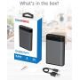 Portable Charger Power Bank Battery - by TalkWorks | 6000 mAh | Cell Phone Backup External Dual USB Power Pack for Apple iPhone 11, XR, XS, X, 8, 7, 6, iPad & Android for Samsung Galaxy - Space Grey