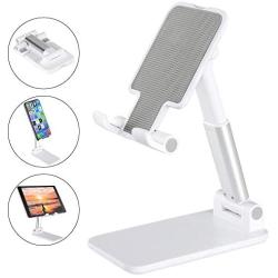 Cell Phone Holder, ANDATE Fully Foldable Cell Phone Stand for Desk, Angle Height Adjustable Cell Phone Stand for iPhone, Tablet Stand Holder Compatible with All Mobile Phone/iPad/Kindle/Tablet