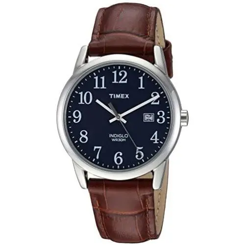 Timex Mens Easy Reader Leather Strap 38mm Watch Timex Mens Easy Reader Leather Strap 38mm Watch