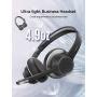 Mpow Bluetooth Headset V5.0 with Dual Microphone, Wireless PC Headphones,CVC8.0 Noise Canceling, On Ear for Computer,Cell Phone, Call Center, Office, Skype, 22 H Talk Time,Soft Earpad (Wired Optional)